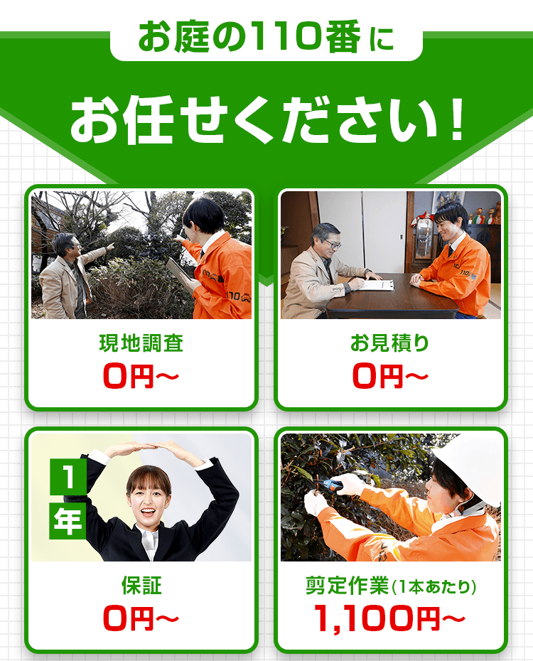 お庭の110番にお任せください!